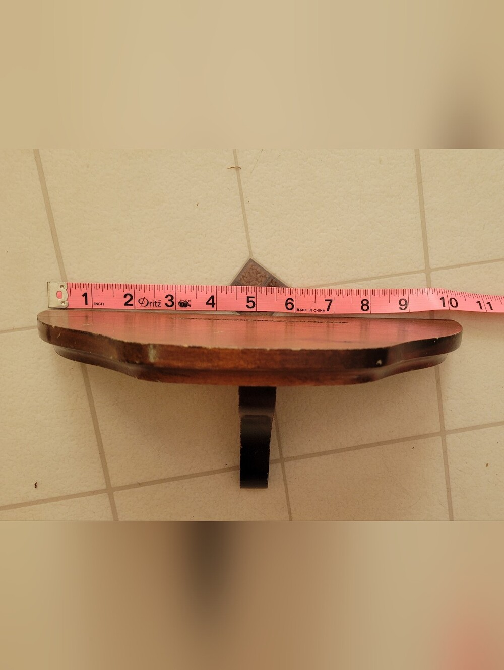Whimsical Vintage Wooden Half-Circle Wall Shelf Rustic Farmhouse Shabby Chic - Picture 3 of 9
